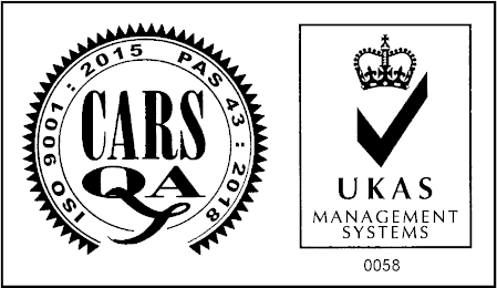 CARSQA ISO9001 PAS 43 2018 UKAS
